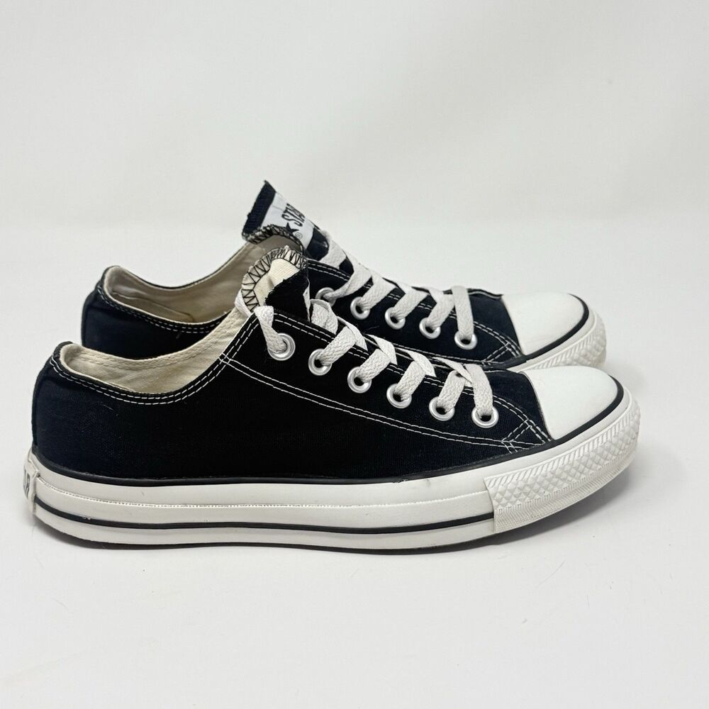 Converse All Star Shoes Womens 8 Mens 6 Black Canvas Retro Grunge Sneakers